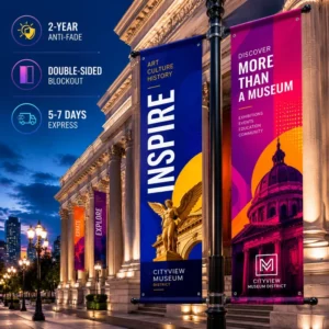 Custom Double-Sided Printed Outdoor Street Flag Banner