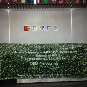 Custom Double-Sided UV Print PVC Mesh Banner Heavy Wind Resistant Permeable Construction Green Wall Advertising Mesh Vinyl Banner