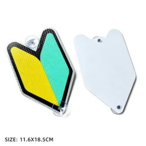 Custom Double Suction Cup Reflective Car Sticker Weather Resistant PVC New Driver Safety Warning Decal for Car Window