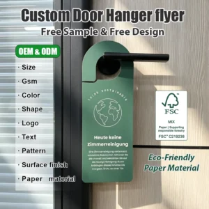 Custom Double-sided Printing Door Hanger Do Not Disturb Sign Tag Paper Card for Hotel