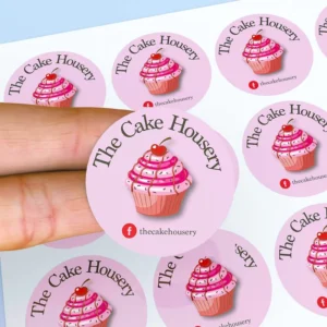 Custom Durable Eco Friendly Bakery Logo Adhesive Stickers Food Labels Personalized Packaging Stickers for Cake Box Dessert