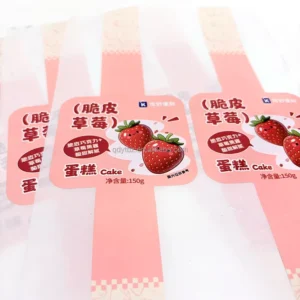 Custom Durable Waterproof Long Strip Sealing Stickers Self-Adhesive Bakery Food Packaging Labels for Cake Boxes Candle