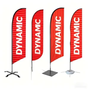 Custom Dye Sublimation Printed Durable Outdoor Business Advertising Flying Beach Flags Banners Polyester Feather Flag Aluminium