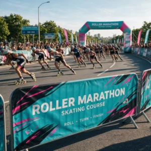 Custom Dye-Sublimation Printed Stretch Polyester Banner with Aluminum Flagpole for Advertising