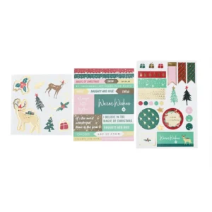 Custom EVA Foam 3D Puffy Stickers with Christmas Gold Foil Vinyl Holiday Decorative Sticker Set