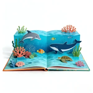Custom Eco-Friendly 3D Pop-Up Perfect-Bound Hardcover Children’s Story Book, Organizer/Planner, Full-Color Offset Printing