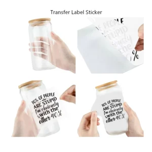 Custom Eco-Friendly Durable Waterproof UV Transfer Stickers 3D Embossed Transfer Labels for Glass, Cans, Mugs, Phone Cases, and Packaging