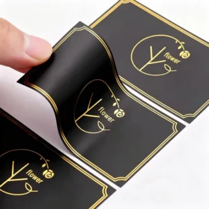 Custom Eco-Friendly Durable Waterproof Vinyl Self-Adhesive Labels Embossed Metallic Foil Printed Logo for Supermarket