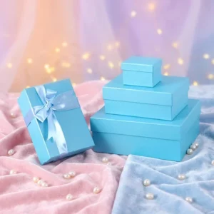 Custom Eco-Friendly Rigid Gift Boxes with Ribbon, Storage Design, Base and Lid