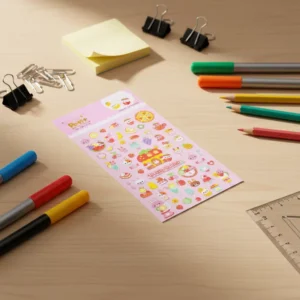 Custom Eco-Friendly Self-Adhesive Waterproof Paper PVC Epoxy Stickers with Screen Printed Cartoon Patterns for Home Decoration