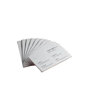 Custom Eco-friendly Newsprint and Art Paper CMYK Offset Printed Hot Stamped Business Cards, Custom Size