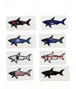 Custom Eco friendly Shark Stickers Flag Sticker