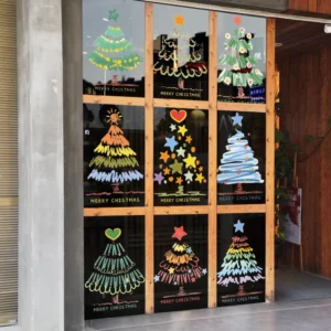 Custom Electrostatic Grinch Window Stickers Christmas Window Clings for Glass Double Side Reusable for Home Decoration Decals