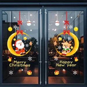 Custom Electrostatic Holiday Window Stickers Christmas Window Clings for Glass Double Side Reusable for Home Decoration Decals