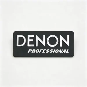 Custom Embossed Brushed Aluminum Name Plate Raised Silver Logo Metal Badge With Rounded Corners for Audio Equipment Brand Label