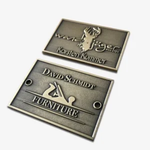 Custom Embossed Zinc Alloy Printed Metal Logo Plate Tag Nameplate for Bags and Clothing