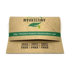 Custom Empty Paper Hand-Rolling Tobacco Pouch, Laser Code, Organic Leaf, 30g/50g