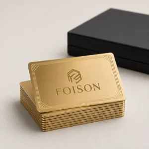 Custom Engraved Gold Metal Business Cards Brushed Stainless Steel Luxury Blank Metal Visiting Card for Company Branding