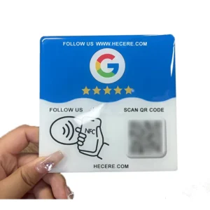 Custom Epoxy QR Code NFC NTAG213 Chip Smart RFID Waterproof Business Card with 50 Year Data Retention for Google Review