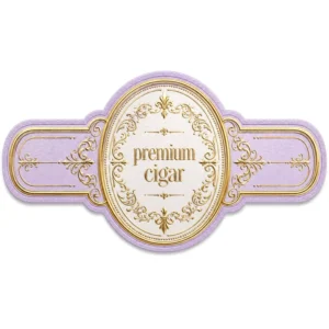 Custom Exquisite Shiny Gold Cigar Labels with Custom Artwork for Premium Cigar Promotion