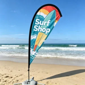 Custom Extra Large 13ft Teardrop Flag with Full Color Polyester Banner and Aluminium Flagpole for Corporate Sports