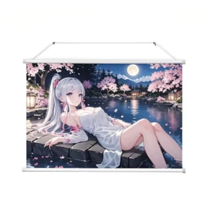 Custom Fabric Canvas Waterproof Eco Friendly Digital Printed Wall Hanging Wood Plastic Poster Roll Scroll Home