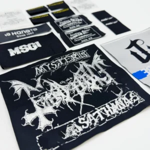 Custom Fabric Garment Accessory Labels, Colorful Embroidery Clothing Woven Neck Labels