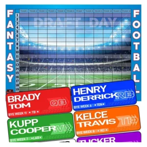 Custom Fantasy Football Draft Board Poster Gravure Printed Coated Art Paper