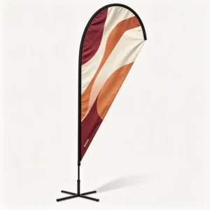 Custom Feather Banner with Pole and Base for Outdoor Business