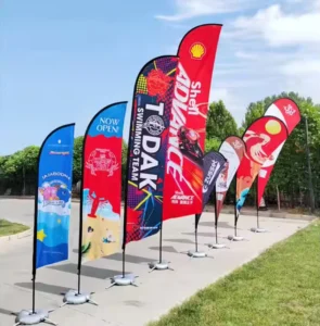 Custom Feather Beach Banner Advertising Sign Flags Kit