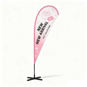 Custom Feather Flag Banner with Fiberglass Flagpole