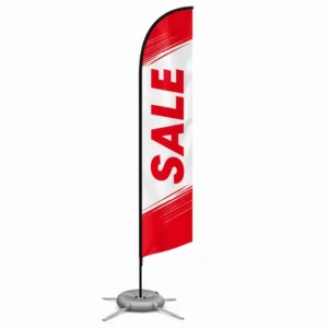 Custom Feather Flag with Ground Spike 160km/h Wind Resistant Outdoor Advertising Flag
