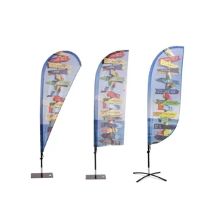 Custom Feather Square Rectangular Beach Flags with Stable Stand and Firm Pole, Custom Logo Outdoor Banner Flag for Beach Events