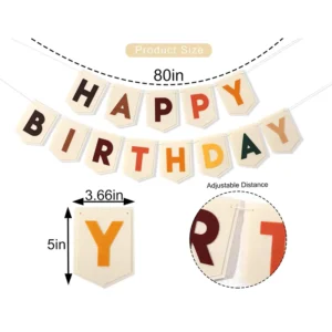 Custom Felt Happy Birthday Banner, Letter-Shaped Flag Garland