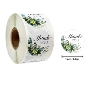 Custom Floral Adhesive Stickers Waterproof Free Sample Customizable Size Pattern for Birthday Parties & Wedding Decorations