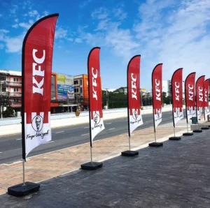 Custom Flying Banner Feather Flag, Outdoor Trade Show and Beach Event Banner