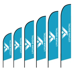 Custom Flying Feather Flag Banner with X Aluminum Alloy Base