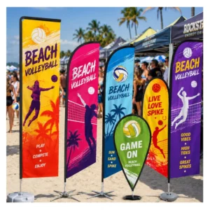 Custom Flying Feather Flag Outdoor Banner Waterproof Polyester Fabric