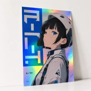 Custom Foil Art Print Poster Anime Manga Metallic Holographic Prints Expo Illustration Merch Limited Edition Holo Fanart Posters