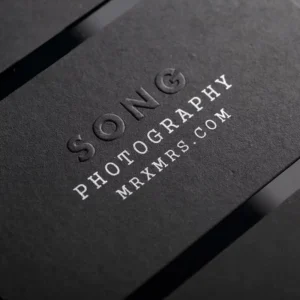 Custom Foil Stamping 500g Embossed Black Thank You Business Card