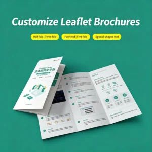 Custom Foldable Leaflet Brochures Half-Fold Tri-Fold and Special-Shaped