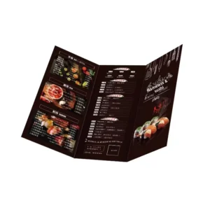 Custom Folded Paper Menus with Offset Printing Double Layer Board Eco Friendly Portable Fast Food Chain Use