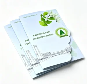Custom Folding Brochure Booklet with Special-Shaped Die-Cut Product Manual and Poster