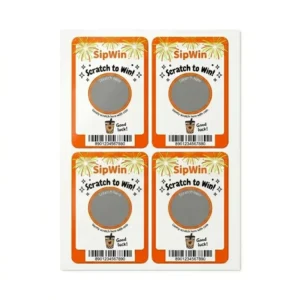 Custom Food Grade Art Paper Scratch-Off Stickers Peel-to-Reveal QR Code Labels for Gift Box and Food Packaging