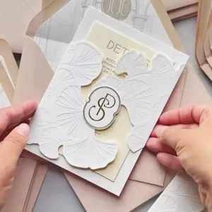 Custom French Wedding Invitation and Greeting Card Designs, Business Postcards, Gift Cards, and Packaging Labels