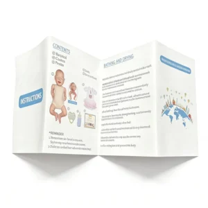 Custom Full Color Folded Instruction Booklets Multi-Panel Brochure Leaflets for Baby Doll & Toy Product Manuals