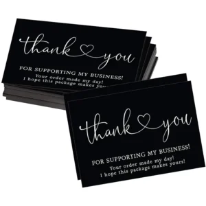 Custom Full Color Paper Purchase Flyer Insert Business Card Thick Matt Laminated Embossed Thank You Card for Business