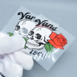 Custom Full Color Polyester Plastic Vinyl Washable Clothing Labels with 3D Heat Transfer Printing for T-Shirts