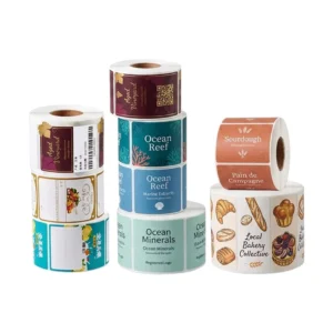Custom Full-Color Rectangle Roll Stickers Waterproof Packaging Labels for Bakery Wine Skincare Food Jars