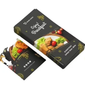 Custom Full Color Trifold Brochure Printing for Restaurant Food Menus, Coffee Shops, and Hotels